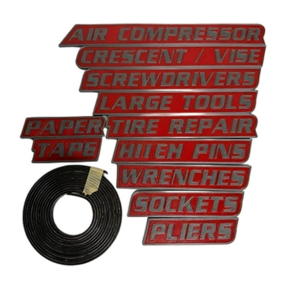 Pack Of Toolbox Labels 3D Printed Reusable Organizing Labels for General Boxes and Steel Toolboxes - Durable Silicone Gauge and Easy for Home and Workshop