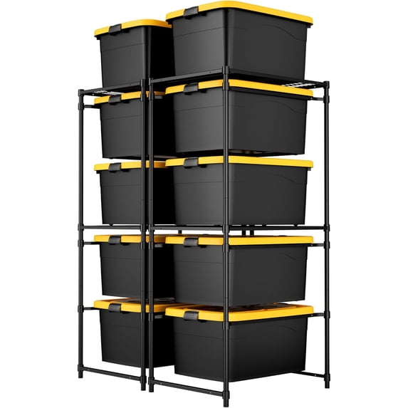 Pack Tote Storage Rack Heavy-Duty Gallon Tote Storage Rack Holds Totes ...