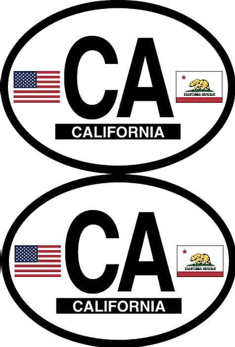 Pack of Two California Flag-It Brand State Oval Decal Stickers, 3.5