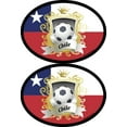 thumbnail image 1 of Chile Soccer Oval Decals; Pack of Two 3.5 x 4.75 inch Flag It Brand Stickers, American Made, 1 of 1