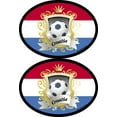 thumbnail image 1 of Croatia Soccer Oval Decals; Pack of Two 3.5 x 4.75 inch Flag It Brand Stickers, American Made, 1 of 1