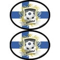 thumbnail image 1 of Finland Soccer Oval Decals; Pack of Two 3.5 x 4.75 inch Flag It Brand Stickers, American Made, 1 of 1