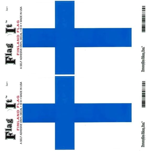 Pack of Two Finland Flag-It Vinyl Decals, 3.5 x 5inch Waterproof