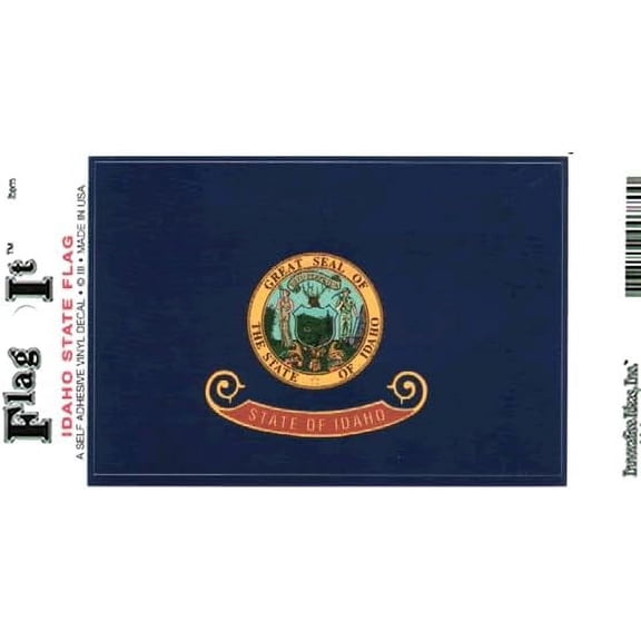 Idaho Vinyl Stickers, Pack of Two 3.5 x 5 inch Flag-It Decals, American Made