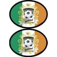 thumbnail image 1 of Ireland Soccer Oval Decals; Pack of Two 3.5 x 4.75 inch Flag It Brand Stickers, American Made, 1 of 1