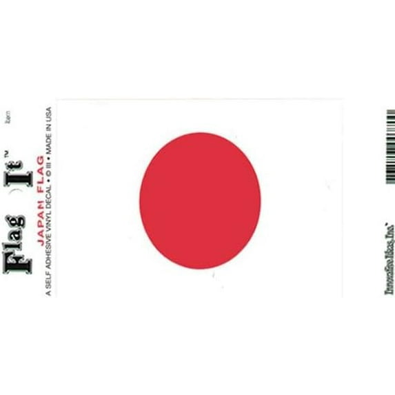 Pack of Two Japan Flag-It Vinyl Decals, 3.5 x 5inch Waterproof
