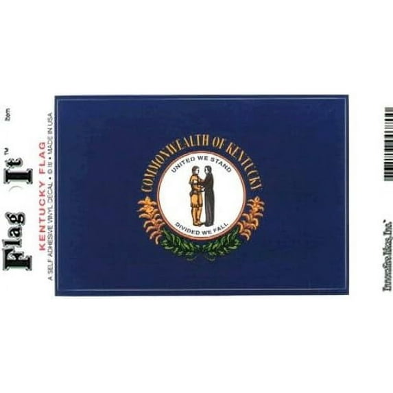Kentucky Vinyl Stickers, Pack of Two 3.5 x 5 inch Flag-It Decals, American Made