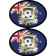 thumbnail image 1 of New Zealand Soccer Oval Decals; Pack of Two 3.5 x 4.75 inch Flag It Brand Stickers, American Made, 1 of 1