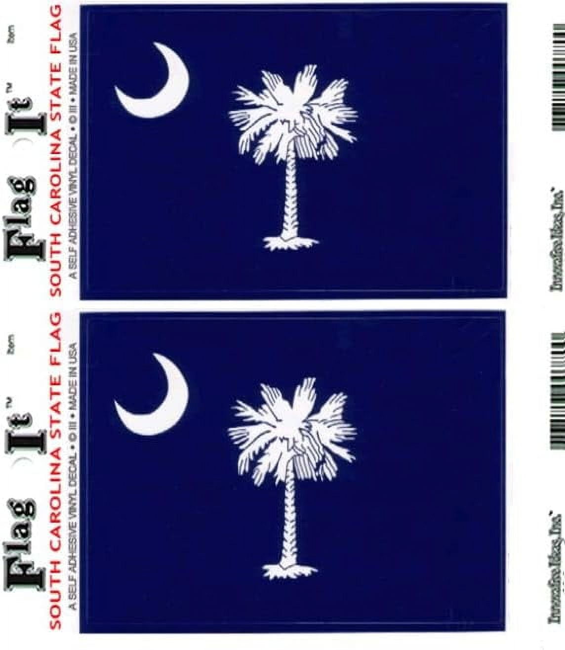 Sc Llr Sticker South Carolina Vinyl Stickers, Pack of Two 3.5 x 5 inch Flag-It Decals ...