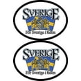thumbnail image 1 of Sweden Motto Oval Decals, Pack of Two 3.5 x 4.75 inch Flag It Brand Stickers, American Made, 1 of 1