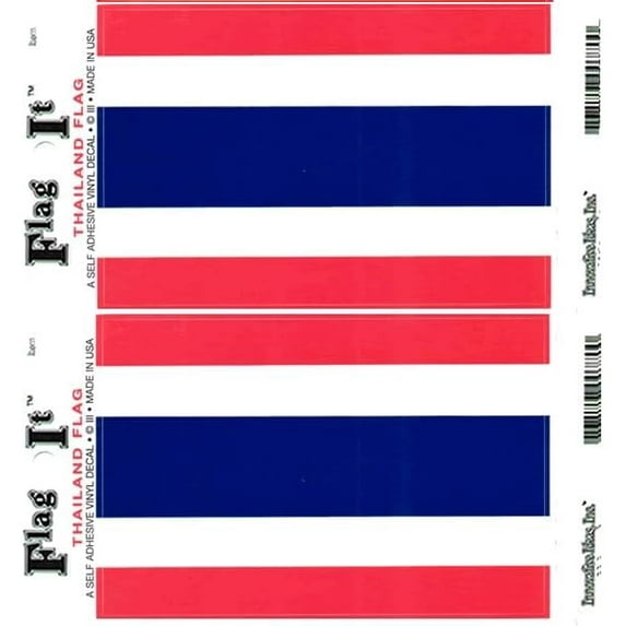 Pack of Two Thailand Flag-It Vinyl Decals, 3.5 x 5inch Waterproof