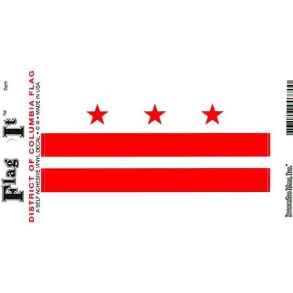 Washington DC Vinyl Stickers, Pack of Two 3.5 x 5 inch Flag-It Decals, American Made