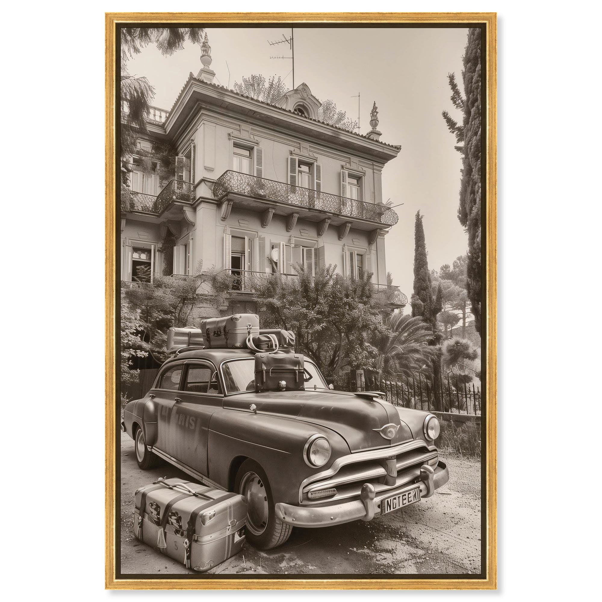 Pack Up the Car Canvas Fashion and Glam Art by Art Remedy, Gold Frame ...