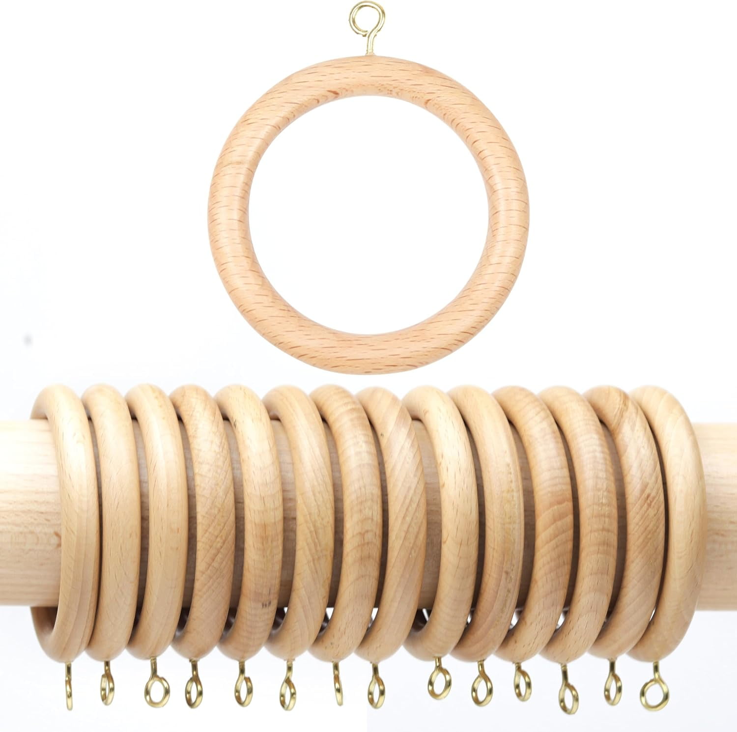 Wood Shower Curtain Rings