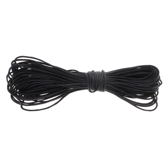 Pack Yards, 1mm Black ed Cotton Cord Thread Jewelry Making Beading Crafting Macrame, Leather Sewing, Binding, Wrapping