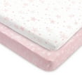 thumbnail image 1 of Bublo Baby Mini Crib Sheets 2-Pack | 100% Cotton Jersey | 24×38×5 in Universal Fit for Pack N Play / Portable Cribs, 1 of 5