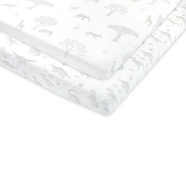 Pack and Play Fitted Sheet, Portable Pack N Plays Mini Crib Sheets, 2