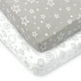 thumbnail image 1 of Bublo Baby Mini Crib Sheets 2-Pack | 100% Cotton Jersey | 24×38×5 in Universal Fit for Pack N Play / Portable Cribs, 1 of 4