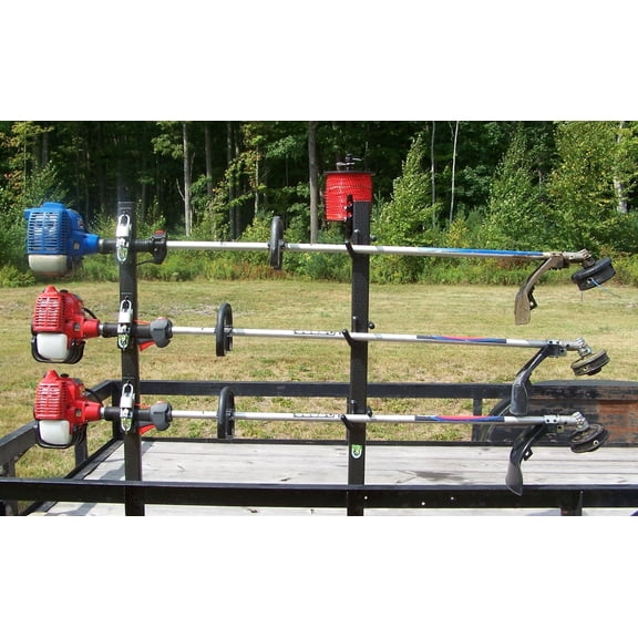 Pack'em Lockable 3 Place Trimmer Rack, 47" Tall, Steel, for Open Trailers