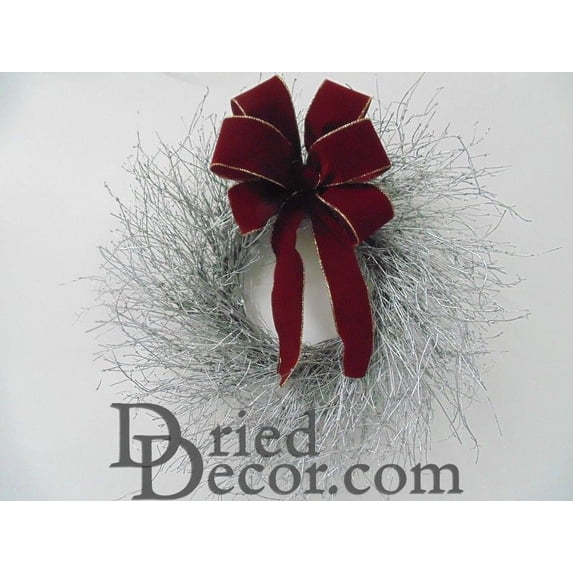 Pack of 1, 30 Inch Silver Quail Brush Wreath - Christmas for Holiday, Season, Home and Event Décor