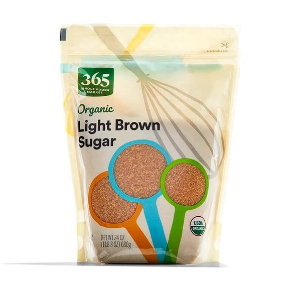 Pack of 1 365 by Whole Foods Market, Organic Light Brown Sugar, 24 Ounce