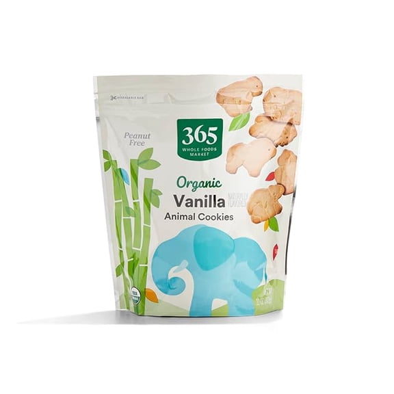 Pack of 1 365 by Whole Foods Market, Organic Vanilla Animal Cookie, 11 Ounce