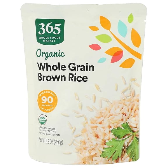 Pack of 1 365 by Whole Foods Market, Organic Whole Grain Brown Rice, 90-Second Microwave in Pouch, 8.8 Ounce