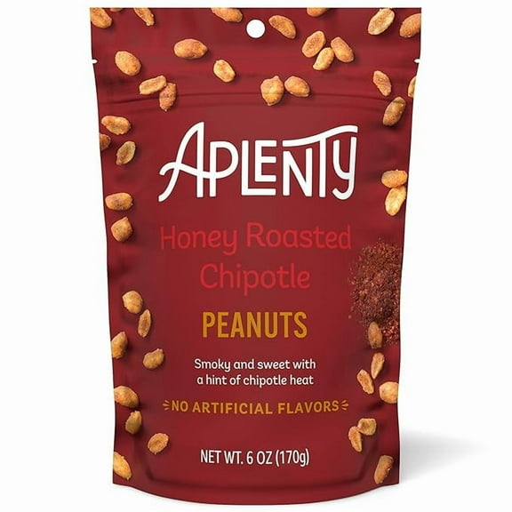 Pack of 1 Aplenty, Honey Roasted Chipotle Peanuts, 6 oz
