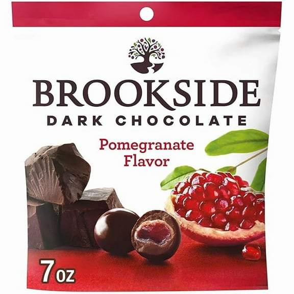 Pack of 1 BROOKSIDE Dark Chocolate and Pomegranate Flavored Snacking Chocolate Bag, 7 oz