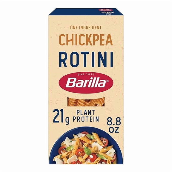 Pack of 1 Barilla Chickpea Rotini Pasta, 8.8 oz - Vegan, Gluten Free, Non GMO & Kosher - Made with Plant Based Protein