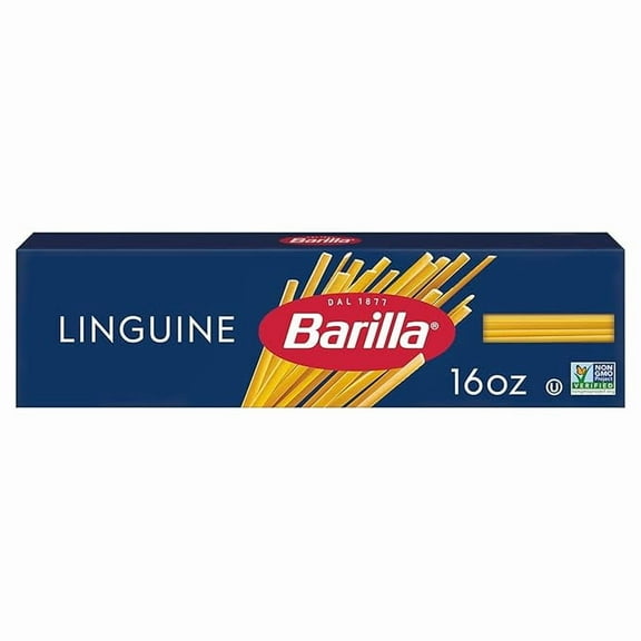 Pack of 1 Barilla Linguine Pasta, 16oz. Box - Non-GMO made with Durum Wheat Semolina, Kosher Certified