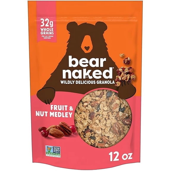Pack of 1 Bear Naked Granola Cereal, Breakfast Snacks, Fruit and Nut, 12oz Bag (1 Bag)