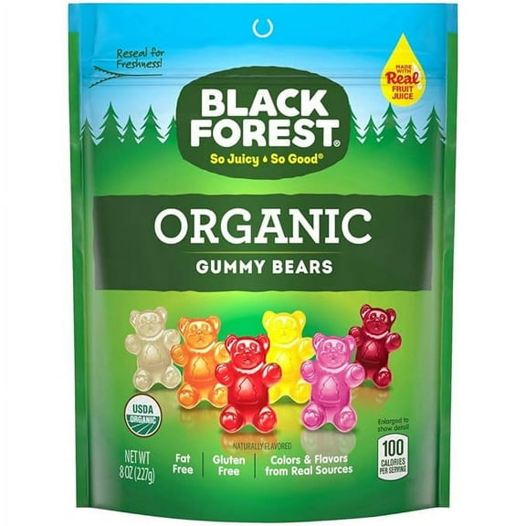 Pack of 1 Black Forest Organic Gummy Bears, 8 Ounce
