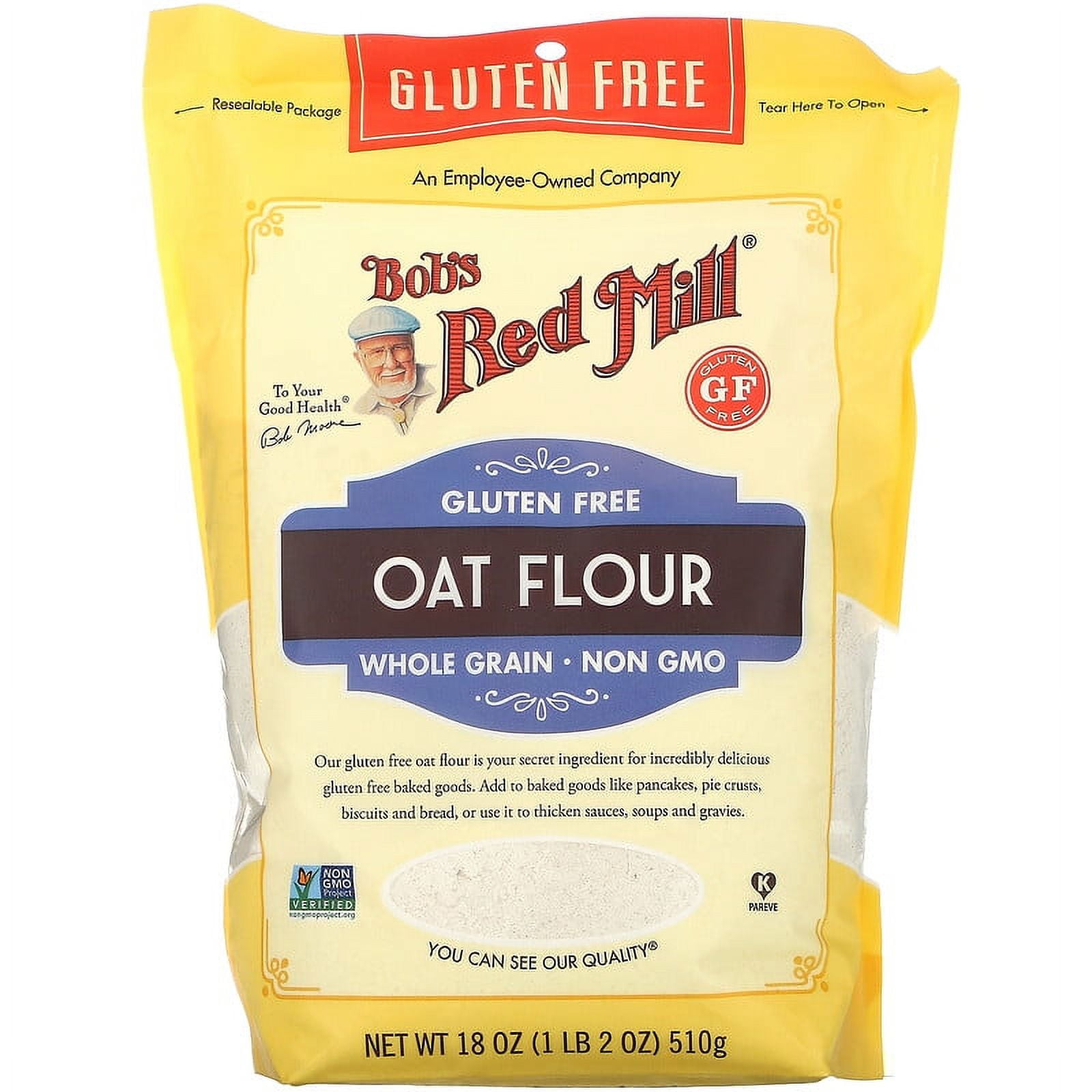 (Pack of 1) Bob's Red Mill, Whole Grain Oat Flour, Gluten Free, 18 oz