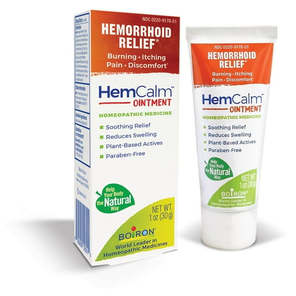 (Pack of 1) Boiron Hemcalm Hemorrhoid Relief Ointment For Itchy Burning Pain Swelling And Discomfort 1 Ounce