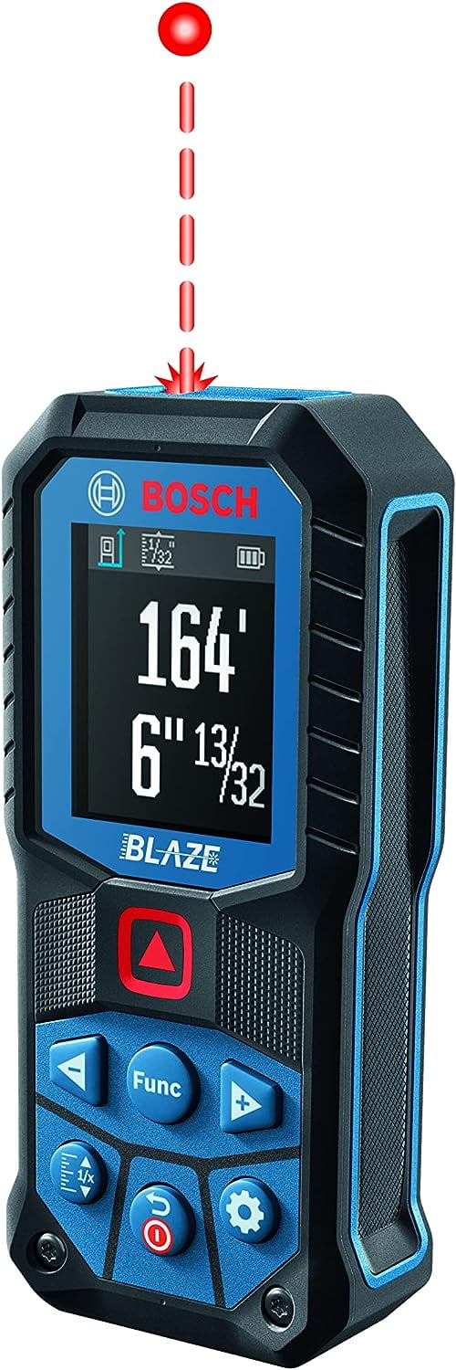 Bosch 165 Foot Laser Measure Backlit Color Display IP65 with Belt Clip