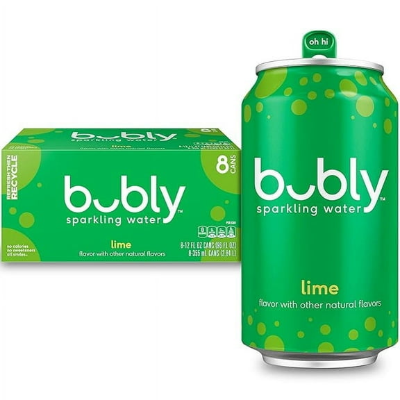 Pack of 1 Bubly Sparkling Water, Lime, Zero Sugar & Zero Calories, Seltzer Water,12 Fl Oz Cans (Pack of 8)