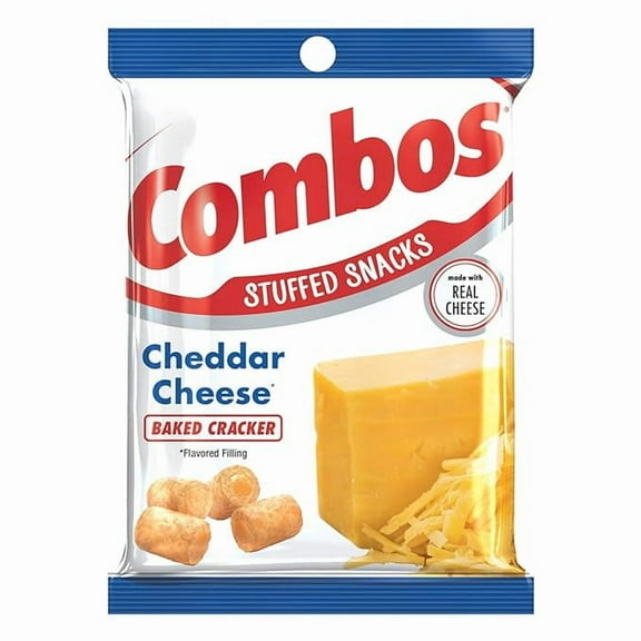 Pack of 1 COMBOS Cheddar Cheese Cracker Baked Snacks 6.3-Ounce Bag