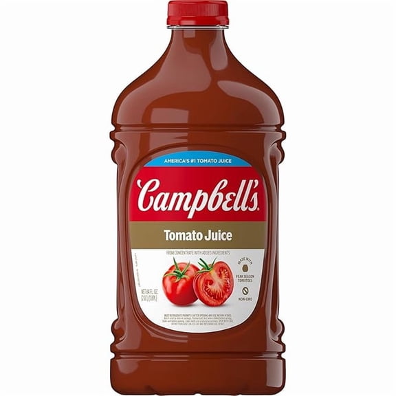 Pack of 1 Campbells 100% Tomato Juice, 64 fl oz Bottle