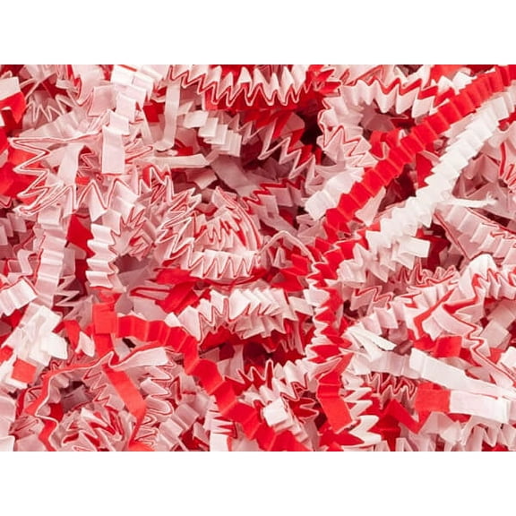 Pack of 1, Candy Cane Blend Crinkle Cut 10 Lb Spring-Fill Paper Shred Great for Baskets, Basket Boxes, Bags, Containers & Nested Boxes