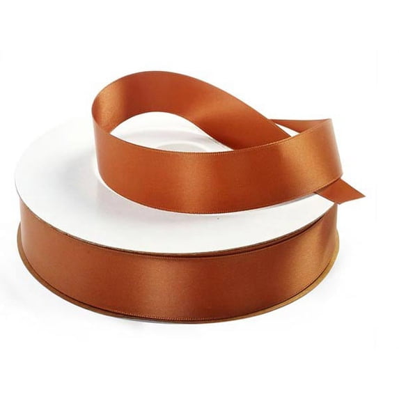 Pack of 1, Caramel Premium Double Faced Satin Ribbon, 7/8"X100 Yards for Gift Wrapping and Event Décor, Made in USA