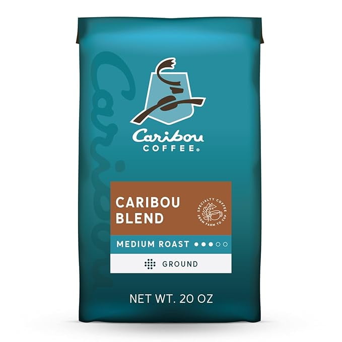 Pack of 1 Caribou Coffee, Medium Roast Ground Coffee - Caribou Blend 20 Ounce Bag - Packaging May Vary