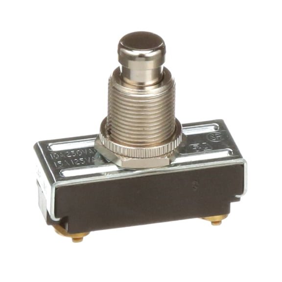 Pack of 1, Carling Technologies 170 Switch, Pushbutton, Sp Nc, Momentary, 15A 125Vac, Screw Terminals, Mtl Button