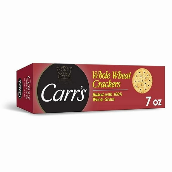 Pack of 1 Carr's, Whole Wheat Crackers, Non-GMO Project Verified, Baked with 100% Whole Grain, 7oz Box