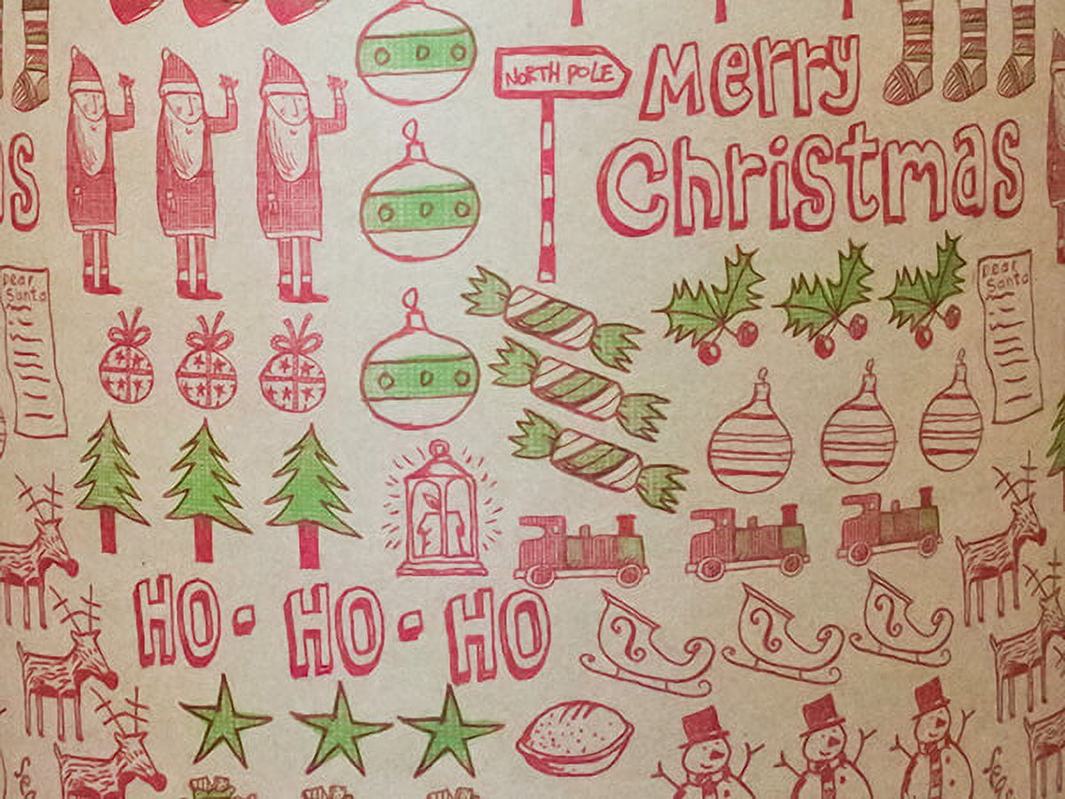 Western Holiday Christmas Gift Wrap 1/2 Ream 417 ft x 24 in