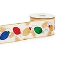 thumbnail image 1 of Pack of 1, Christmas Lights Wired Ribbon, 2-1/2" x 10 Yards for Holiday Package and Home Décor, 1 of 1