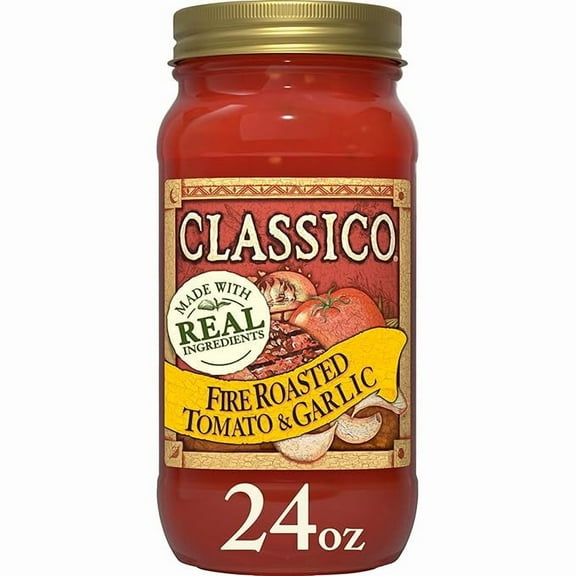 Pack of 1 Classico Fire Roasted Tomato & Garlic Spaghetti Pasta Sauce (24 oz Jar)