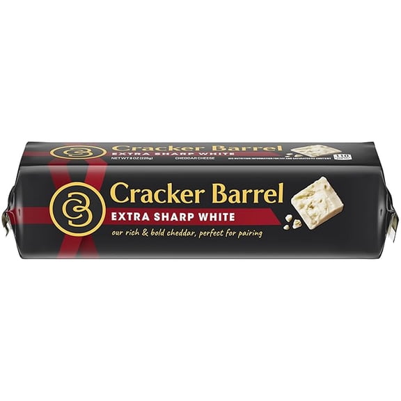 Pack of 1 Cracker Barrel Extra Sharp White Cheddar Cheese Chunk (8 oz Block)