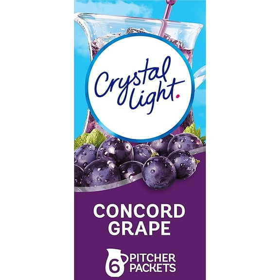 Pack of 1 Crystal Light Concord Grape Artificially Flavored Powdered Drink Mix, 6 ct Pitcher Packets