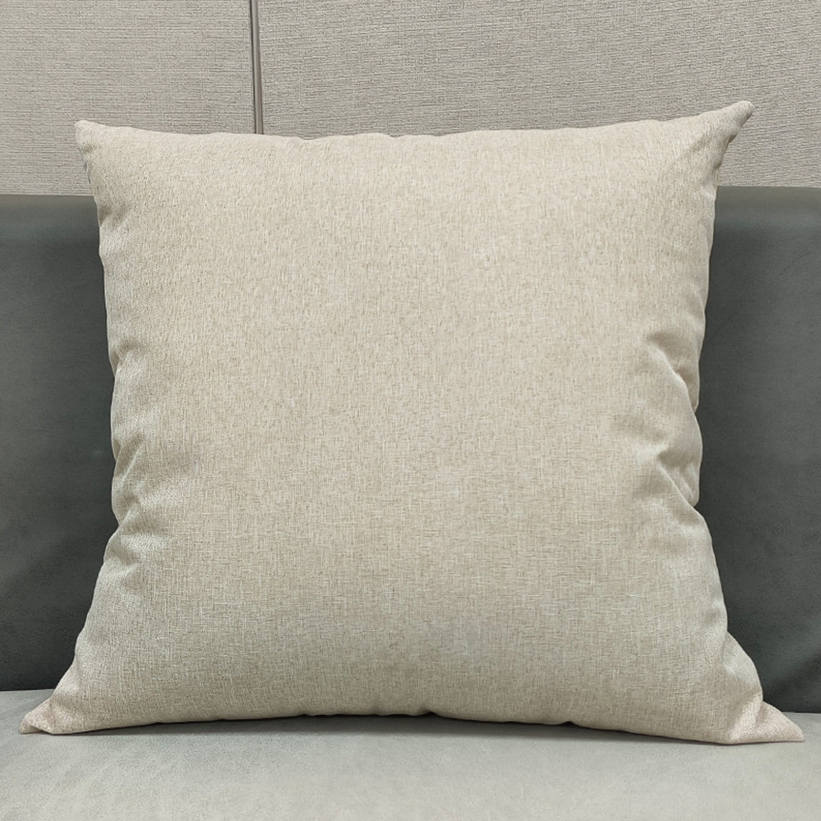 Pack of 1 Decorative Outdoor Throw Pillow Faux Linen Garden Farmhouse Coastal Cushion for Summer Patio Tent Balcony Couch Sofa, Beige